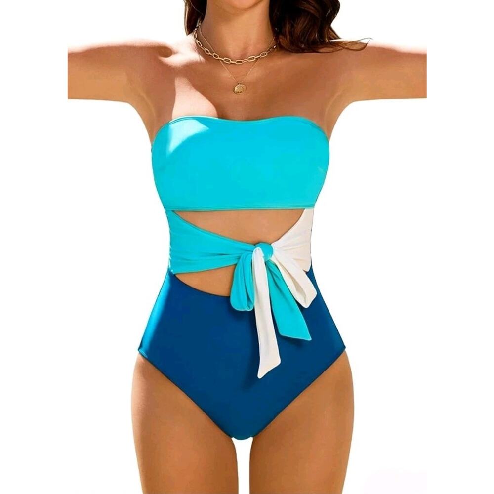 NEW Sexy Cut Out One Piece M Swimsuit High Waist Bathing Suit Monokini Medium